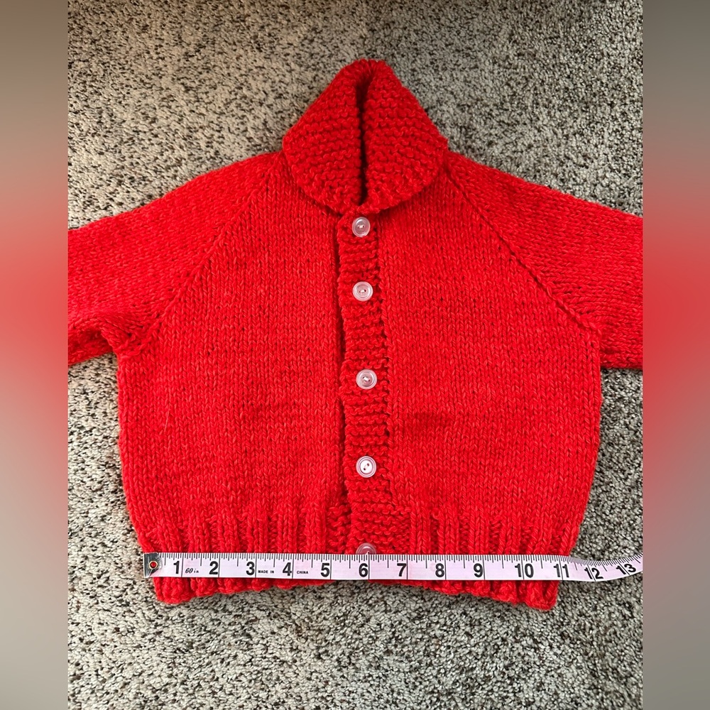 Vintage infant/toddler size handmade Mickey Mouse shawl collar cardigan - Picture 6 of 8